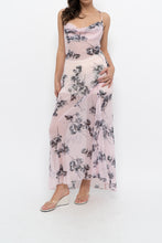 Load image into Gallery viewer, Vintage x LA SENZA Baby Pink Floral Semi-sheer Halter Maxi Dress (S)