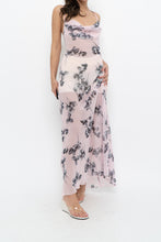Load image into Gallery viewer, Vintage x LA SENZA Baby Pink Floral Semi-sheer Halter Maxi Dress (S)