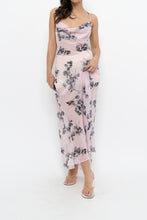 Load image into Gallery viewer, Vintage x LA SENZA Baby Pink Floral Semi-sheer Halter Maxi Dress (S)