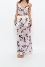 Load image into Gallery viewer, Vintage x LA SENZA Baby Pink Floral Semi-sheer Halter Maxi Dress (S)