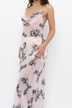 Load image into Gallery viewer, Vintage x LA SENZA Baby Pink Floral Semi-sheer Halter Maxi Dress (S)