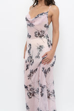 Load image into Gallery viewer, Vintage x LA SENZA Baby Pink Floral Semi-sheer Halter Maxi Dress (S)