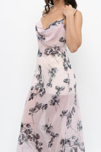 Load image into Gallery viewer, Vintage x LA SENZA Baby Pink Floral Semi-sheer Halter Maxi Dress (S)