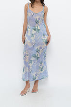 Load image into Gallery viewer, Vintage x LA SENZA Blue Floral Semi-Sheer Halter Maxi Slip Dress (S, M)