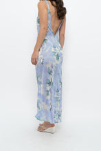 Load image into Gallery viewer, Vintage x LA SENZA Blue Floral Semi-Sheer Halter Maxi Slip Dress (S, M)