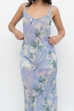 Load image into Gallery viewer, Vintage x LA SENZA Blue Floral Semi-Sheer Halter Maxi Slip Dress (S, M)