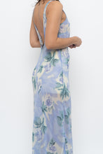 Load image into Gallery viewer, Vintage x LA SENZA Blue Floral Semi-Sheer Halter Maxi Slip Dress (S, M)