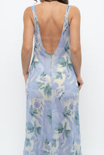 Load image into Gallery viewer, Vintage x LA SENZA Blue Floral Semi-Sheer Halter Maxi Slip Dress (S, M)