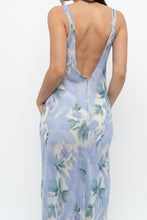 Load image into Gallery viewer, Vintage x LA SENZA Blue Floral Semi-Sheer Halter Maxi Slip Dress (S, M)