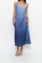 Load image into Gallery viewer, Vintage x JONES NY Blue Ombre Satin Maxi Dress (S, M)