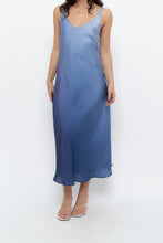 Load image into Gallery viewer, Vintage x JONES NY Blue Ombre Satin Maxi Dress (S, M)