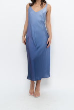 Load image into Gallery viewer, Vintage x JONES NY Blue Ombre Satin Maxi Dress (S, M)