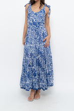 Load image into Gallery viewer, FREE PEOPLE x Blue, White Bohemian Cotton Maxi Dress (S, M)