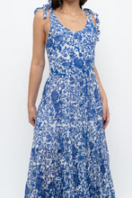 Load image into Gallery viewer, FREE PEOPLE x Blue, White Bohemian Cotton Maxi Dress (S, M)