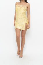 Load image into Gallery viewer, Vintage x VICTORIA'S SECRET Yellow Floral Lace Satin Mini Dress (XS)