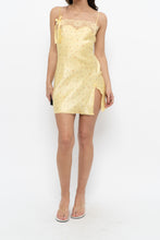 Load image into Gallery viewer, Vintage x VICTORIA'S SECRET Yellow Floral Lace Satin Mini Dress (XS)