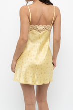 Load image into Gallery viewer, Vintage x VICTORIA'S SECRET Yellow Floral Lace Satin Mini Dress (XS)