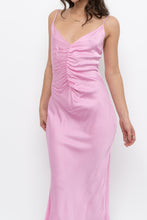 Load image into Gallery viewer, ASTR x Bubblegum Pink Cinched Satin Midi Dress (S)