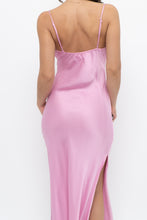 Load image into Gallery viewer, ASTR x Bubblegum Pink Cinched Satin Midi Dress (S)