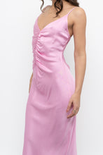 Load image into Gallery viewer, ASTR x Bubblegum Pink Cinched Satin Midi Dress (S)