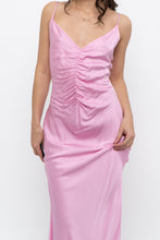 Load image into Gallery viewer, ASTR x Bubblegum Pink Cinched Satin Midi Dress (S)