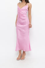 Load image into Gallery viewer, ASTR x Bubblegum Pink Cinched Satin Midi Dress (S)