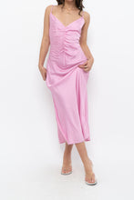 Load image into Gallery viewer, ASTR x Bubblegum Pink Cinched Satin Midi Dress (S)
