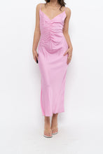 Load image into Gallery viewer, ASTR x Bubblegum Pink Cinched Satin Midi Dress (S)