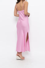 Load image into Gallery viewer, ASTR x Bubblegum Pink Cinched Satin Midi Dress (S)