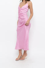 Load image into Gallery viewer, ASTR x Bubblegum Pink Cinched Satin Midi Dress (S)