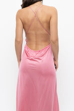 Load image into Gallery viewer, Vintage x Made in USA x Pink Nylon Lace Midi Sleep Dress (S)