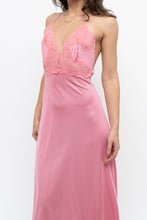 Load image into Gallery viewer, Vintage x Made in USA x Pink Nylon Lace Midi Sleep Dress (S)