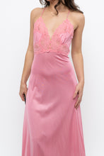 Load image into Gallery viewer, Vintage x Made in USA x Pink Nylon Lace Midi Sleep Dress (S)
