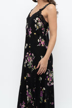 Load image into Gallery viewer, Vintage x OSCAR DE LA RENTA Pink Label Black Floral Lace Sem-sheer Midi Dress (S)
