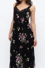 Load image into Gallery viewer, Vintage x OSCAR DE LA RENTA Pink Label Black Floral Lace Sem-sheer Midi Dress (S)