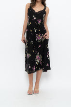 Load image into Gallery viewer, Vintage x OSCAR DE LA RENTA Pink Label Black Floral Lace Sem-sheer Midi Dress (S)