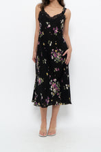 Load image into Gallery viewer, Vintage x OSCAR DE LA RENTA Pink Label Black Floral Lace Sem-sheer Midi Dress (S)