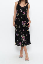 Load image into Gallery viewer, Vintage x OSCAR DE LA RENTA Pink Label Black Floral Lace Sem-sheer Midi Dress (S)