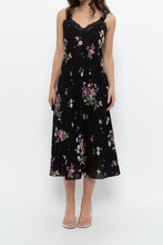 Load image into Gallery viewer, Vintage x OSCAR DE LA RENTA Pink Label Black Floral Lace Sem-sheer Midi Dress (S)