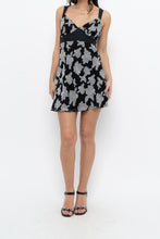 Load image into Gallery viewer, Vintage x JACOB Black, Grey Silk Mini Dress (S)