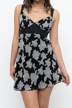 Load image into Gallery viewer, Vintage x JACOB Black, Grey Silk Mini Dress (S)