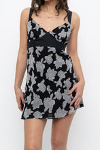 Load image into Gallery viewer, Vintage x JACOB Black, Grey Silk Mini Dress (S)