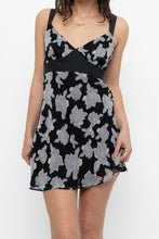 Load image into Gallery viewer, Vintage x JACOB Black, Grey Silk Mini Dress (S)