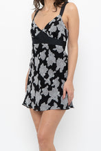 Load image into Gallery viewer, Vintage x JACOB Black, Grey Silk Mini Dress (S)