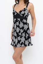 Load image into Gallery viewer, Vintage x JACOB Black, Grey Silk Mini Dress (S)