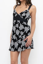 Load image into Gallery viewer, Vintage x JACOB Black, Grey Silk Mini Dress (S)