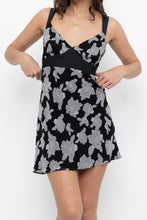Load image into Gallery viewer, Vintage x JACOB Black, Grey Silk Mini Dress (S)
