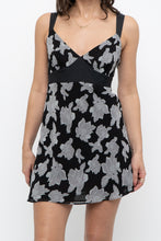 Load image into Gallery viewer, Vintage x JACOB Black, Grey Silk Mini Dress (S)