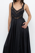 Load image into Gallery viewer, Vintage x Black Lace Maxi Sleep Dress (XS)