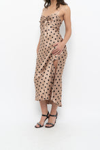 Load image into Gallery viewer, ZARA x Champagne Polkadot Satin Maxi Dress (M)